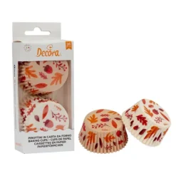 Cápsulas blancas y marrones hojas de otoño (36) - Decora