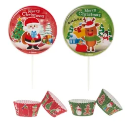 Cápsulas cupcakes y toppers Navidad (24) - Dekora