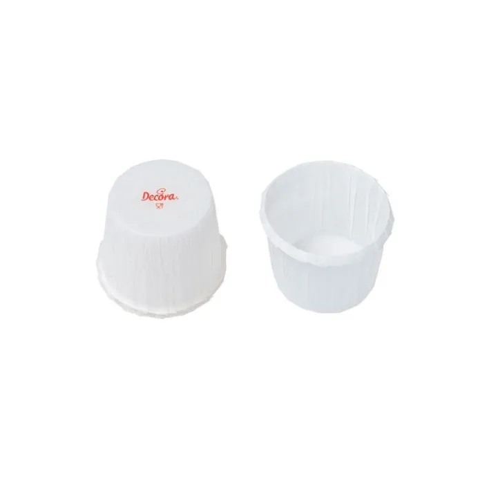 Cápsulas mini rizadas blancas (35) - Decora
