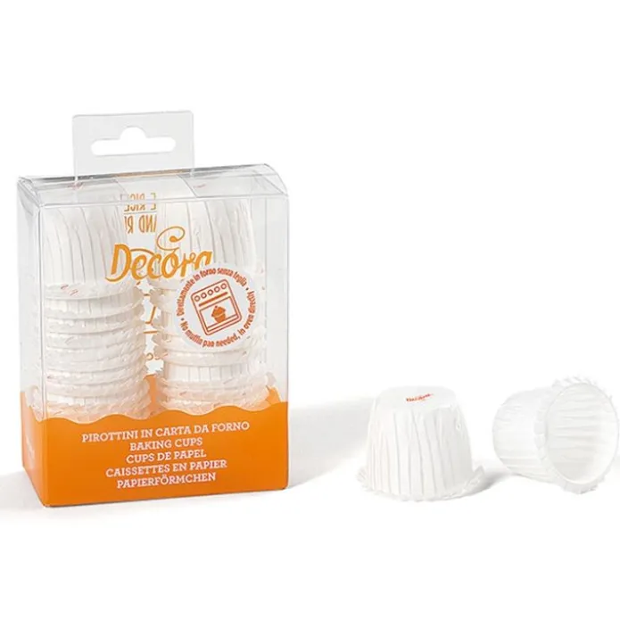 Cápsulas mini rizadas blancas (35) - Decora