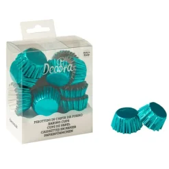 Cápsulas minis azules metalizadas (180) - Decora