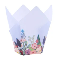 Cápsulas muffins azules flores (24) - PME