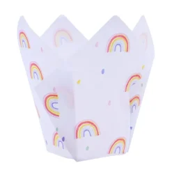 Cápsulas muffins blancas arcoíris (24) - PME
