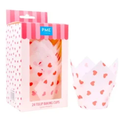 Cápsulas muffins blancas corazones Love Hearts (24) - PME