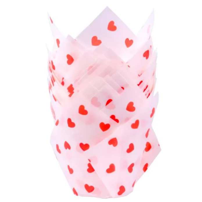 Cápsulas muffins blancas corazones Love Hearts (24) - PME