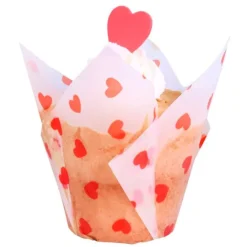 Cápsulas muffins blancas corazones Love Hearts (24) - PME