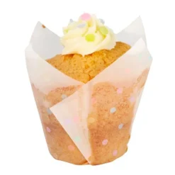 Cápsulas muffins blancas lunares de colores (24) - PME