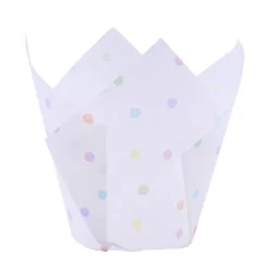 Cápsulas muffins blancas lunares de colores (24) - PME