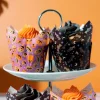 Cápsulas muffins negras moradas murciélagos calabazas Halloween (24) - PME