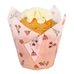 Cápsulas muffins rosas flores (24) - PME