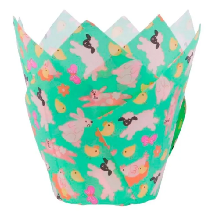 Cápsulas muffins verdes animales de Pascua (24) - PME