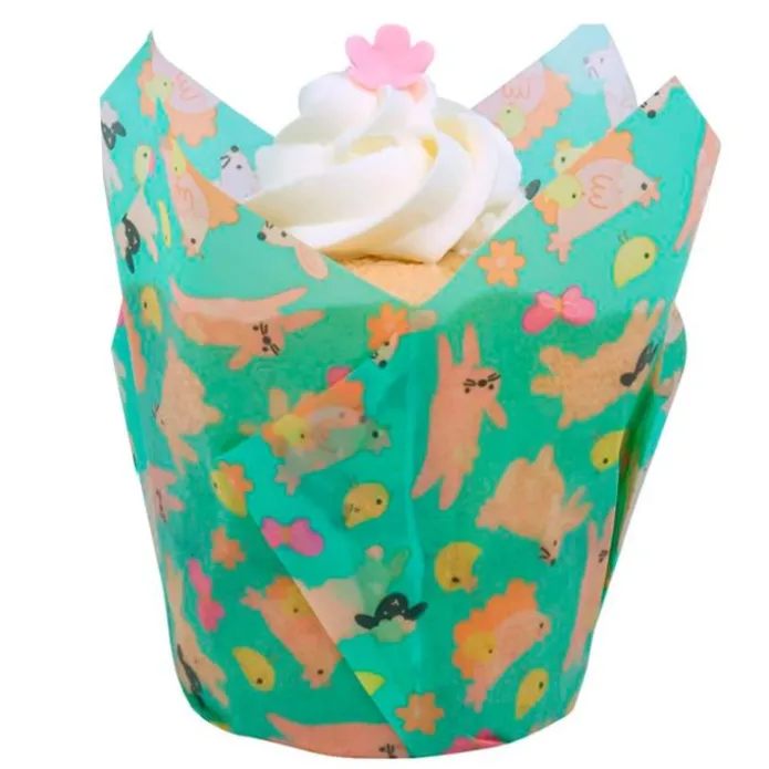 Cápsulas muffins verdes animales de Pascua (24) - PME