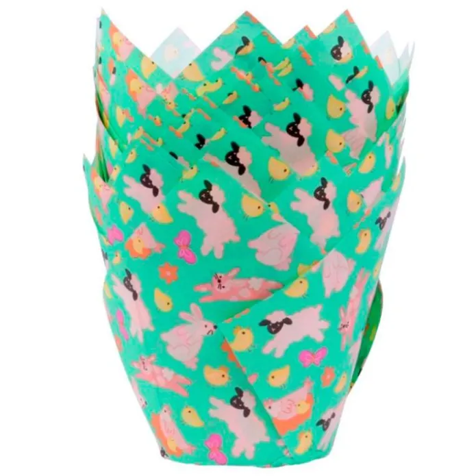 Cápsulas muffins verdes animales de Pascua (24) - PME