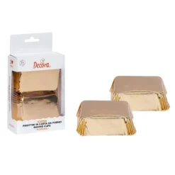 Cápsulas rectangulares metalizadas doradas (20) - Decora