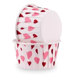 Cápsulas rígidas blancas con corazones San Valentín (50) - Azucren