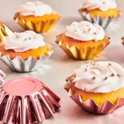 Cápsulas rígidas doradas estrella (48) - Funcakes