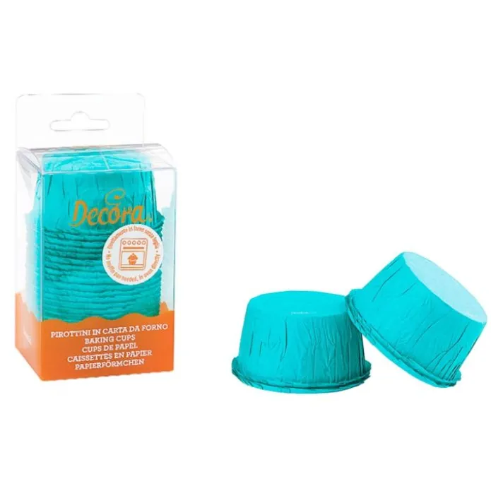 Cápsulas rizadas azules celestes (25) - Decora