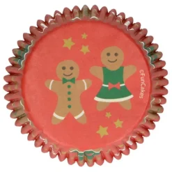 Cápsulas rojas muñecos de jengibre Navidad (48) - Funcakes