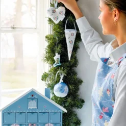 Delantal de algodón Laura Christmas Dusty Blue - GreenGate