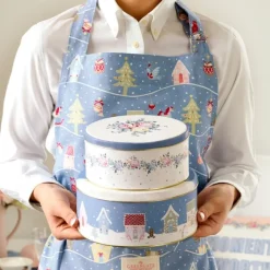 Delantal de algodón Laura Christmas Dusty Blue - GreenGate