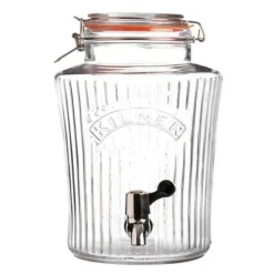 Dispensador de cristal con grifo con estrías 5 litros - Kilner