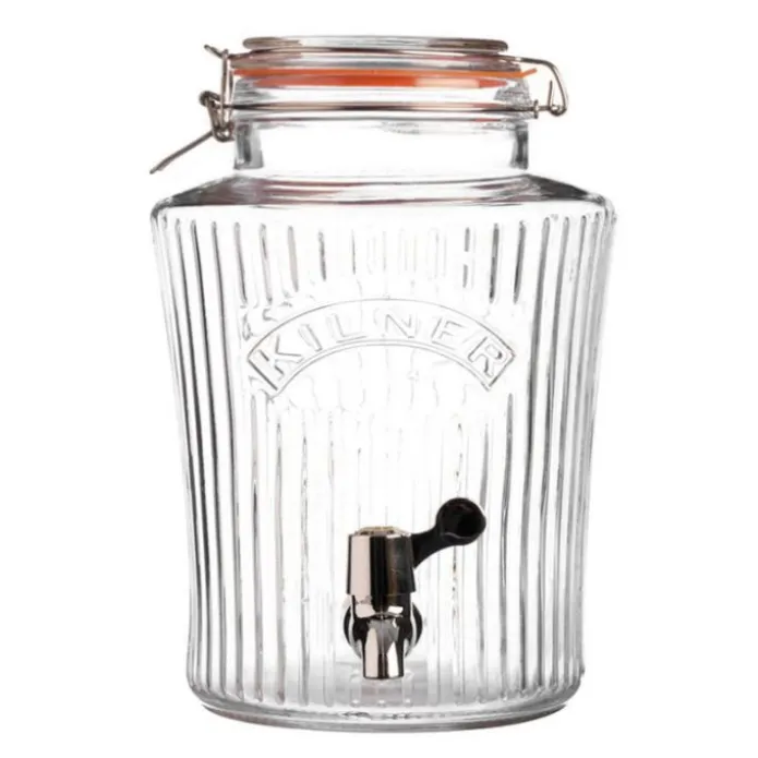 Dispensador de cristal con grifo con estrías 5 litros - Kilner