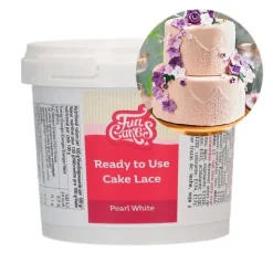 Encaje comestible listo para usar blanco perlado 200 g - Funcakes