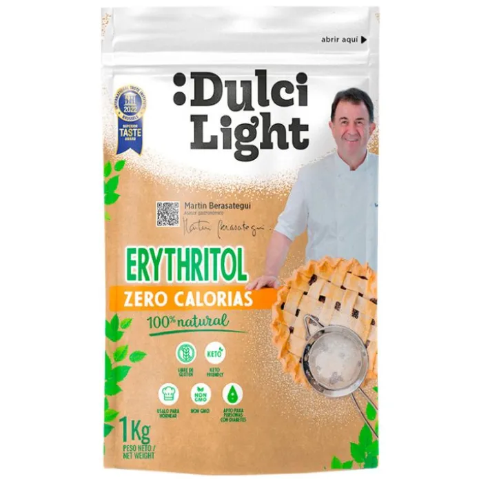 Endulzante sin azúcar Eritritol 1 kg - Sin gluten - DulciLight