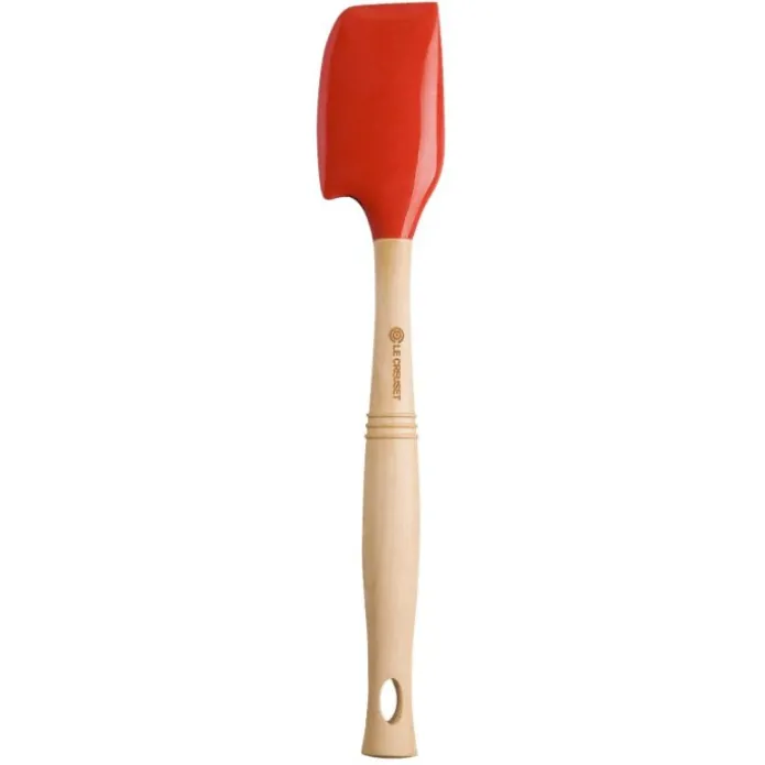 Espátula Pro media con mango de madera 32 cm Cereza - Silicona - Le Creuset