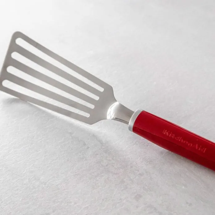 Espátula ranurada flexible larga roja 33 cm - Acero inoxidable - KitchenAid