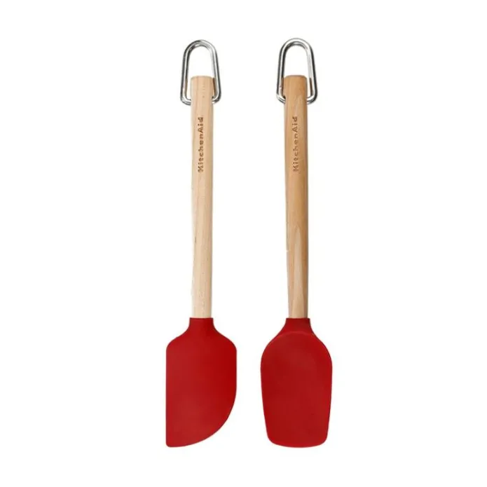 Espátulas mini rojas mango madera (2) - Silicona - KitchenAid