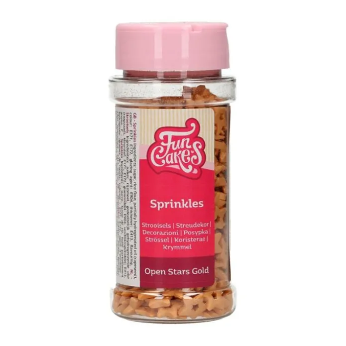Estrellas abiertas doradas de azúcar 55 g - Funcakes