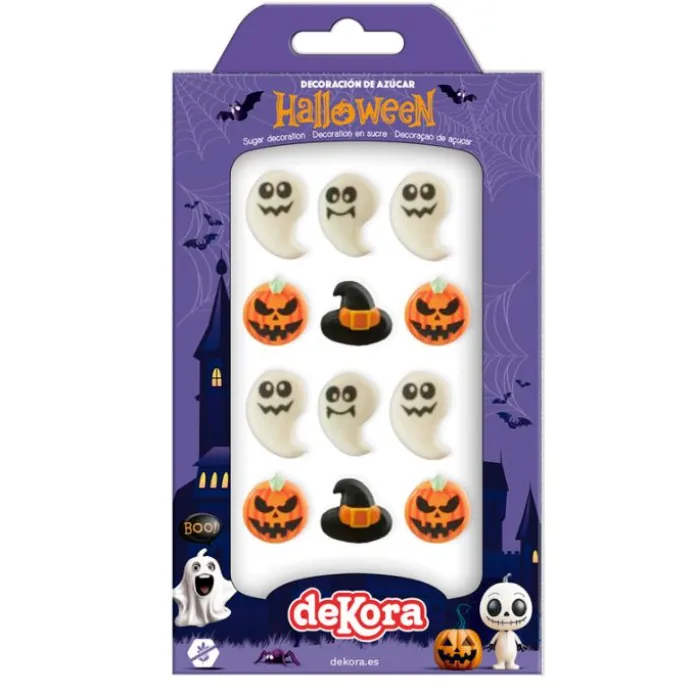 Fantasmas, calabazas y sombreros de Halloween de azúcar (12) - Sin gluten - Dekora