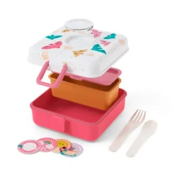 Fiambrera doble compacta rosa pájaros 850 ml - Polipropileno (sin BPA) - Monbento
