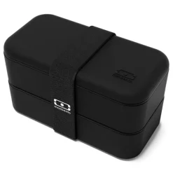 Fiambrera doble ecológica negra 1 litro - Plástico PBT (sin BPA) - Monbento