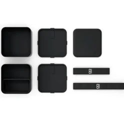 Fiambrera doble ecológica negra cuadrada MB Square 1,7 litros - Plástico PBT (sin BPA) - Monbento