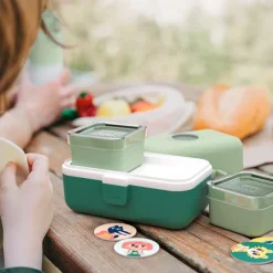 Fiambrera triple compacta verde bosque 800 ml - Polipropileno (sin BPA) - Monbento