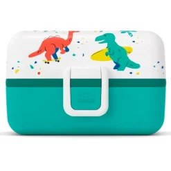 Fiambrera triple compacta verde dinosaurios 800 ml - Polipropileno (sin BPA) - Monbento