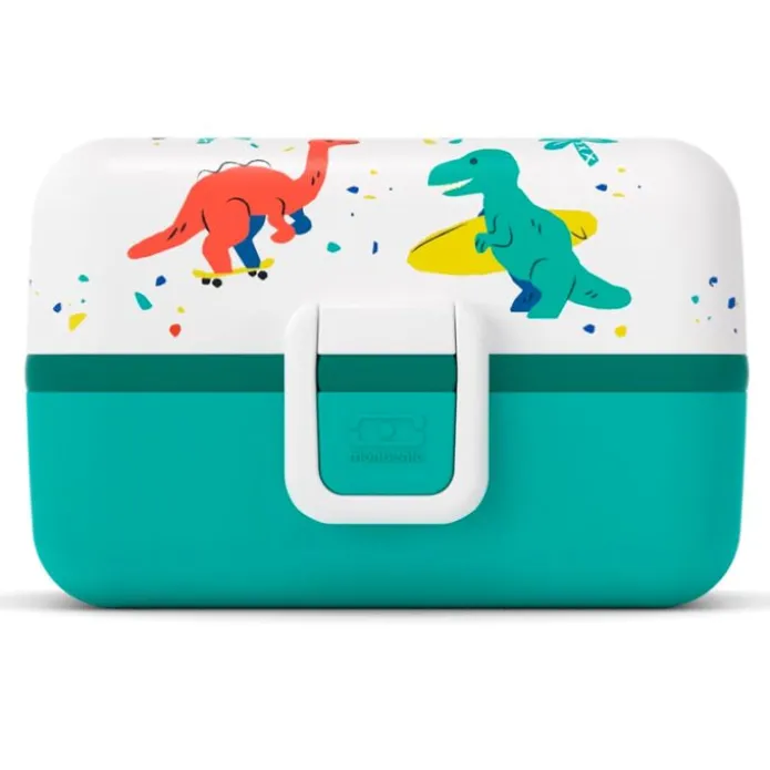 Fiambrera triple compacta verde dinosaurios 800 ml - Polipropileno (sin BPA) - Monbento