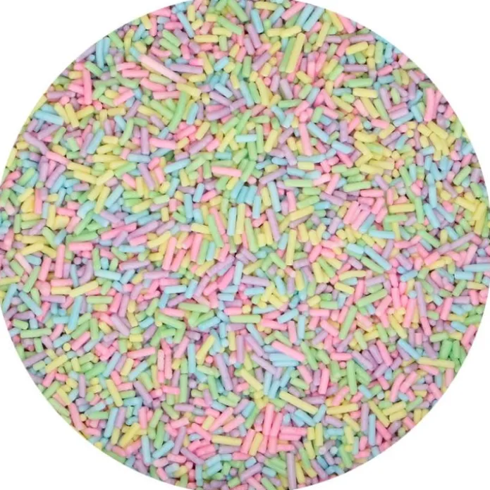 Fideos de azúcar multicolor pastel 80 g - Funcakes