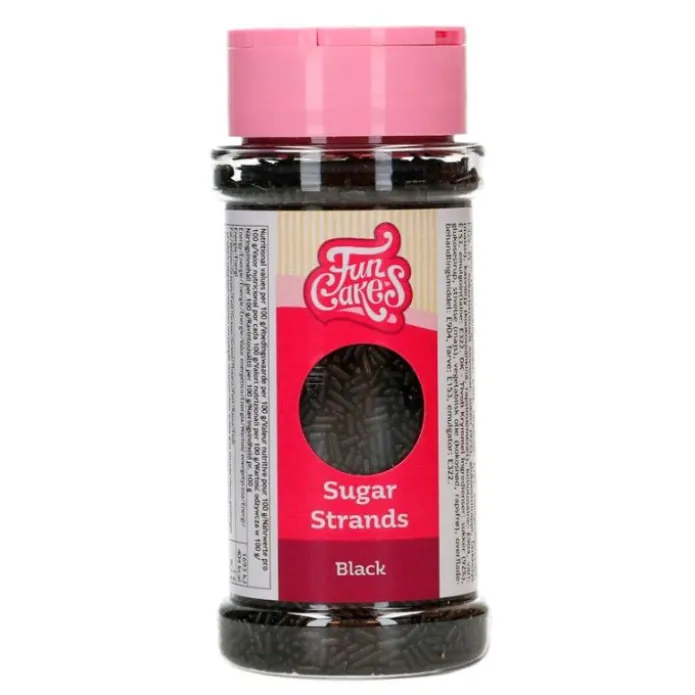Fideos de azúcar negros 80 g - Funcakes