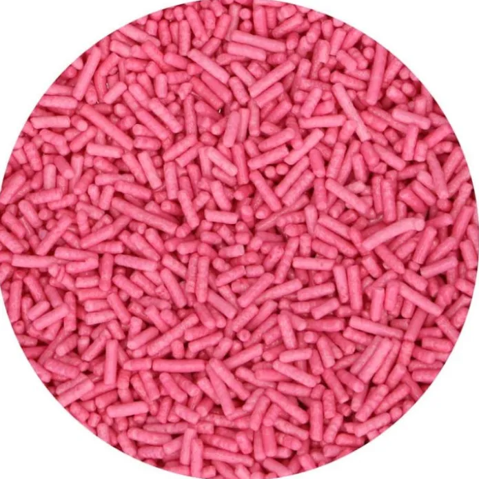 Fideos de azúcar rosas Jimmies 150 g - Wilton