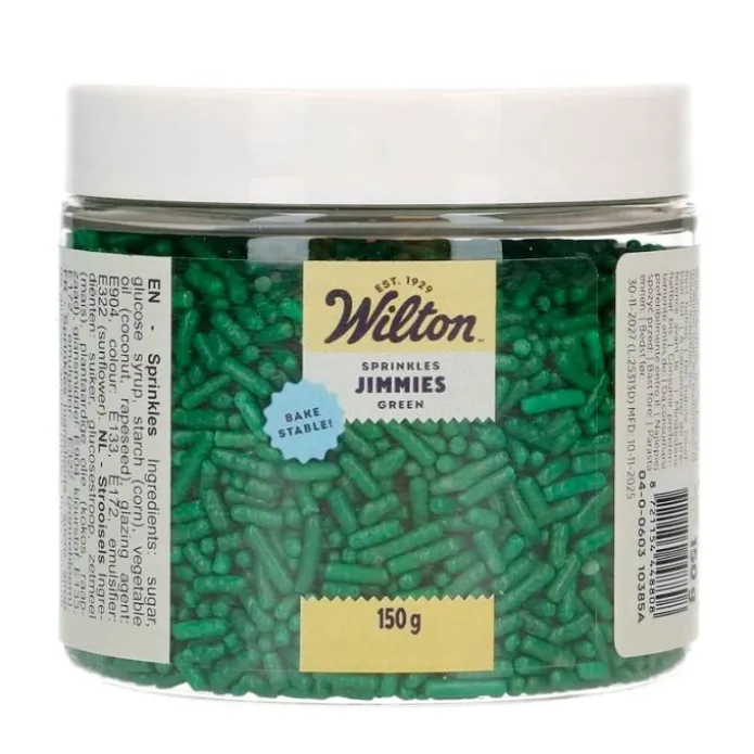 Fideos de azúcar verdes Jimmies 150 g - Wilton