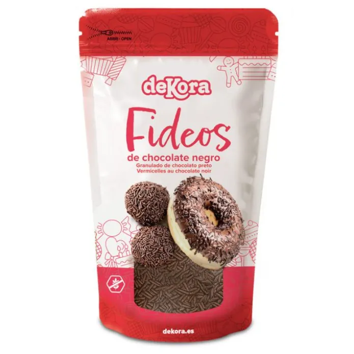 Fideos de chocolate negro 100 g - Sin gluten - Dekora