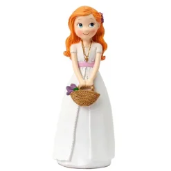 Figura niña de Comunión cesta de flores 15,5 cm - Mopec