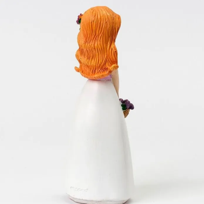 Figura niña de Comunión cesta de flores 15,5 cm - Mopec
