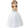 Figura niña de Comunión con corona de flores 16,5 cm - Mopec