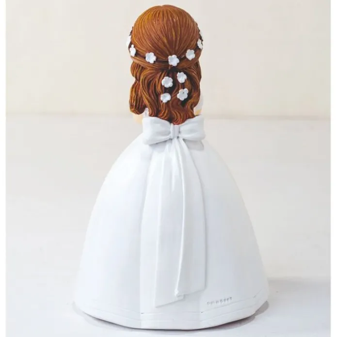 Figura niña de Comunión con corona de flores 16,5 cm - Mopec