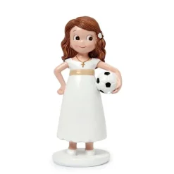 Figura niña de Comunión con pelota 13 cm - Mopec
