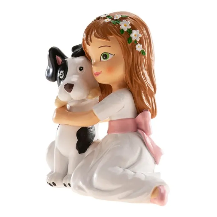 Figura niña de comunión con perro 11,5 cm - Dekora